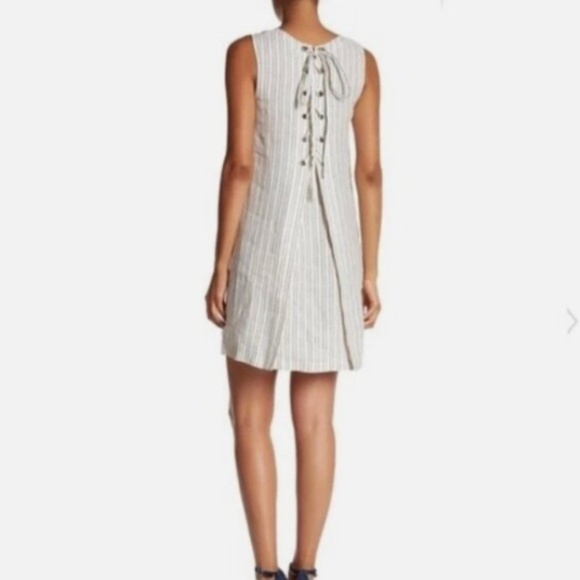 Theory Keshelle Linen Stripe Shift Dress - Picture 2 of 3